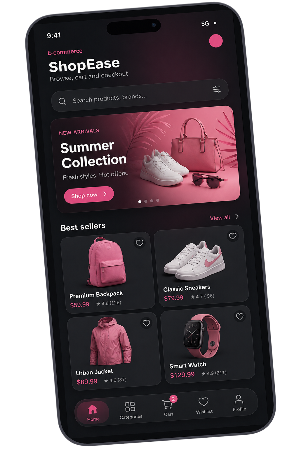 E-commerce mobile app concept